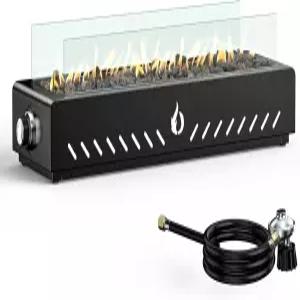 28인치 테이블탑 프로판 불 구덩이 하단 장착형 테이블용 우산 구멍이 있는 휴대용 무연 야외 파티오