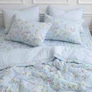 이불베개세트 빅토리아 간절기이불 베개세트 퀸 (Q) (블루) (베개솜