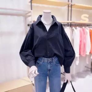 [시에로] SK2SHF250 볼륨 소매 블루종 셔츠_P358197129