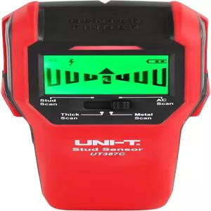 UNI-T UT387C 스터드 파인더 센서 벽 스캐너 4 in 1 전기 목재 검출기 센터 위치 찾기 LCD 디스플레이 버저