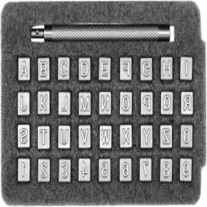 가죽 작업용 QWORK 스탬프 세트 숫자 글자 강철 손잡이가 포함된 37개의 완전 엠보싱 키트 전문 제작용