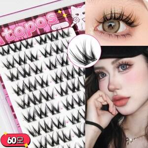 아토포스 노글루 가닥 인조 속눈썹 풀 필요 없는 원터치 포인트 아이래쉬 연장 다양식 대용량