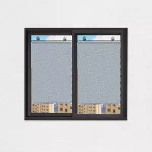 롤 블라인드 창문 방염 암막스크린 실버 37x125cm 붙이는커튼