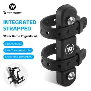 서쪽 자전거 통합 스트랩 주전자 마운트 물병 케이지 다채로운 실리콘 병 브래킷 액세서리