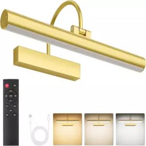 벽을 위한 브리디카 그림 조명 리모컨 충전식 배터리로 작동하는 3가지 색상 모드 갤러리 침실 욕실을 디밍