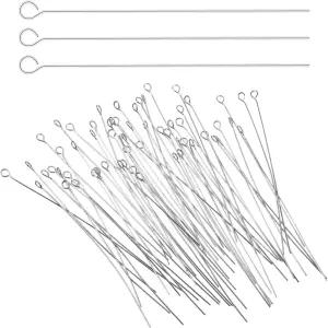 주얼리 제작용 오루올라 200개 핀 스테인리스 스틸 70mm/2.76인치 헤드핀 플랫 DIY 공예 구슬 귀걸이