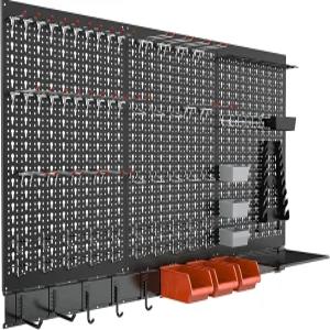 차고용 TORACK 금속 페그보드 벽 정리함 109PCS 액세서리 키트(페그보드 통 후크 페그 잠금 장치 작업대용