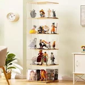 피규어 장식장 진열장 수납장 쇼케이스 전시장  회전식 블록형 아크릴 디스플레이 스탠드 유리 이외의 화장