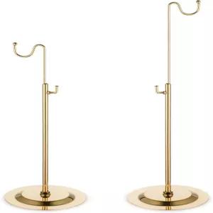 NEKLJ 골드 핸드백 디스플레이 스탠드 - 싱글 걸이식 2개 세트 소매 금속 테이블 조절식 가방 랙