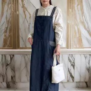 [다잇템]여자 귀여운 주머니 청멜빵 오버롤 롱원피스 (31593326A)