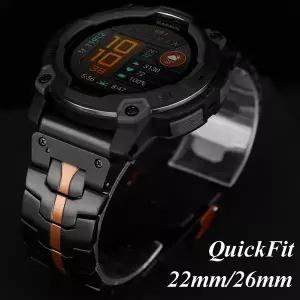 Garmin Fenix 8 47mm 51mm 7 7X 6 6X 5 5X/Epix Pro/Enduro 3용 QuickFit 22mm 26mm 메탈 시계줄 스테인리