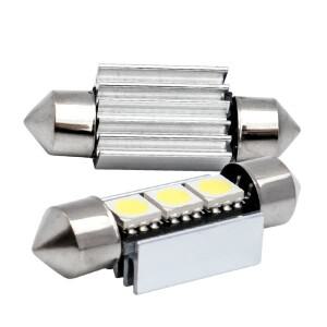 36mm 6418 c5 w 3 SMD 5050 LED 화이트 블루 CANBUS 오류 없음 자동차 번호판 조명 전구 돔 꽃줄 램프 도어