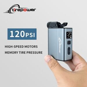 스마트 전기 미니 소형 자전거 에어 펌프 120 PSI 휴대용 타이어 게이지 포함 자동 차단 프레스타 슈레더