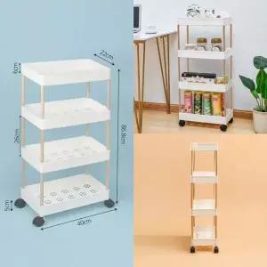 슬림 NKF756K6 4단 이동식 틈새선반 세탁실 주방 트롤리