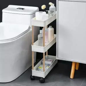 슬림 FIK229Q0 3단 이동식 틈새선반(폭14cm) (우드봉)