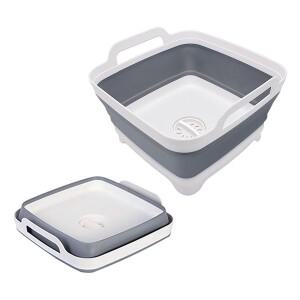 접시 보관 야채 및 과일 세척 냉각 버킷용 배수 플매트 카펫 러그가  9리터 접이식 플라스틱 세면대