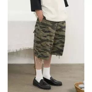 파르티멘토 PARTIMENTO 버뮤다 카고 팬츠 타이거 카모 PY-25159 TC 421807