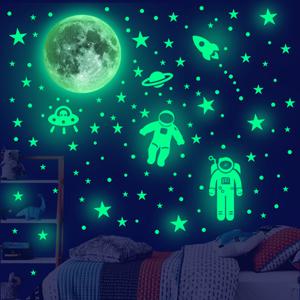 라나즈초이스 우주인 비행 달 야광 장식 포인트 스티커