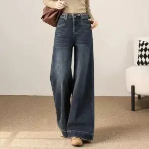 팬츠 청 겨울 여사친 트렌디 기모 하이웨스트 슬림핏 배기핏 청바지 A라인 와이드 슬리퍼 아이템 HT4
