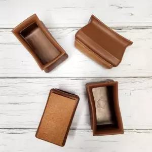 투명의자발커버 실리콘의자캡 직사각형 중형 갈색 4P 1세트