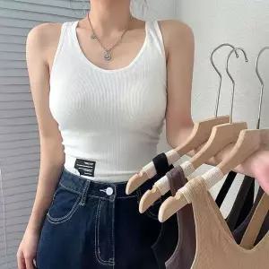 크롭 나시 캡내장 패드내장 캡나시 민소매 브라런닝 나시탑