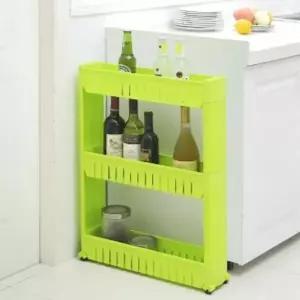 공간활용 GFB824S2 3단 이동식 틈새선반(그린) 수납 주방트롤리