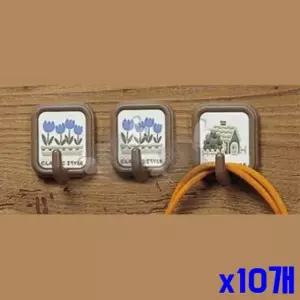 강력 WMA718G0 접착 사각행거 중 3P x10개묶음 접착식후크