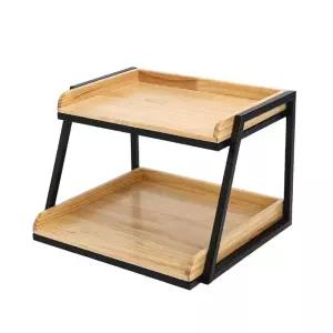 원목 부엌 다용도 간식 책상 우드 원룸 진열대 소품 디저트 자취 과일 2단 트레이