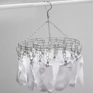 잔솔 DXN080A9 스텐 양말 건조대 빨래집게 수건 걸이 옷걸이