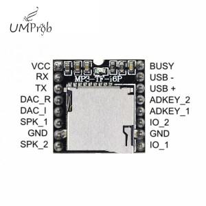 DFPlayer 미니 소형 MP3 플레이어 모듈 음성 디코드 보드 TF 카드 지원 U  IO 직렬 포트 AD  DIY 키트용