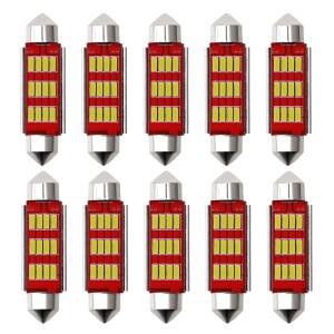 10pcs 자동차 LED 독서 전구 31mm C5W C10W 슈퍼 밝은 4014 SMD Canbus 오류  인테리어 운명 램프