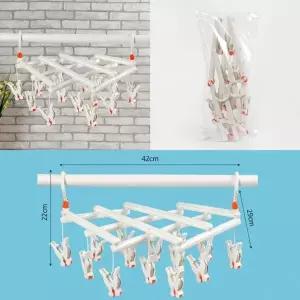 자바라 DZT000P8 빨래집게 건조대 14p 접이식 속옷건조대