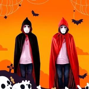 양면 할로윈 망토 블랙 레드 드라큐라 뱀파이어 마녀사냥 파티