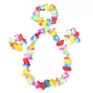 [콩심팥심]하와이 꽃목걸이 조화 꽃팔찌 화관 웰컴플라워 훌라 하와이안 댄스