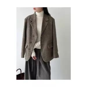 가을 동계 여성 모직 데일룩 트위드 재킷 녹서극 정장 코트 쇼트 질감 DAOL4