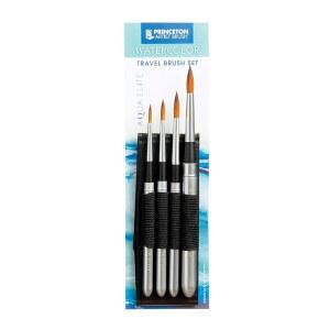 프린스턴 아쿠아 엘리트, 시리즈 4850, 합성 콜린스키 수채화 물감 브러시, 여행용 4종 세트