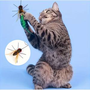 리얼 곤충 모형 고양이 장난감 2P 세트