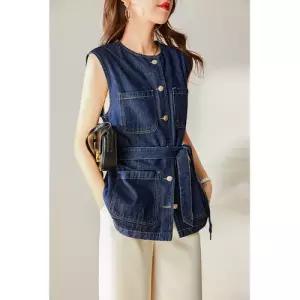여자 팬츠 데님 정장 봄가을 코트 조끼 무드 민소매 빅포켓 탑 원픽3