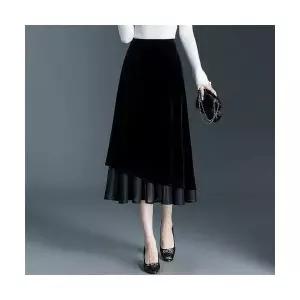 여성 트렌디 아이템 스커트 H라인 미디엄 가짜 투피스 머메이드 겨울 원턱 HT4