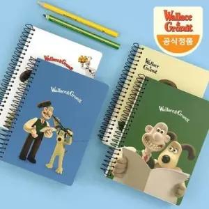 [문구] 원링 스프링 노트 월레스와 그로밋 디자인 공책 아트 노트북 학교 필기 용품
