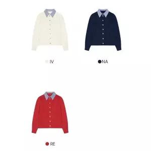 [하프클럽/]  25봄  스트라이프 셔츠 레이어드 가디건2970