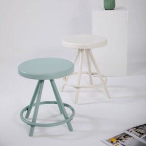 평상 도파민 컬러 원형 스툴 다용도 철제 오토만 발받침대 거실 발코니용 모던 홈데코 공간절약형 좌석