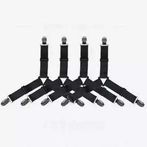 이불 침구 침대 시트 매트리스 고정 밴드 클립 4개 세트 블랙