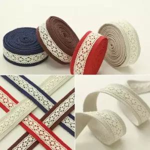 소잉데일리_레이스 콤비 면 가방 웨이빙 끈 4종