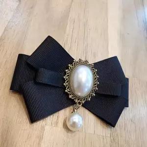 여성 왕리본 진주 넥타이 브로치 학예회 졸업