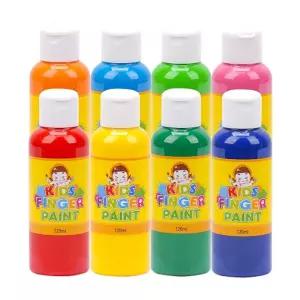 키즈 핑거페인트120ml 8색 세트어린이 아트 미술물감 손가락 영아