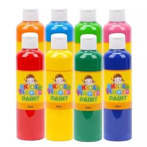 키즈 핑거페인트250ml 8색 세트물감 손가락 미술 영아 어린이 아트