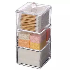 3단정리대 화장품 정리함 3단솜용케이스 대정리 화장대 투명 메이크업 화장 수납