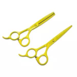 모모 컬러 미용 가위숱세트(옐로우)-케이스포함머리컷팅 앞머리 가정용 자르는 헤어용 머리용