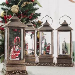 2114 크리스마스 사각 랜턴 워터볼 4type소품볼 실내장식볼 인테리어 인테리어볼 멜로디볼 볼장식 장식볼